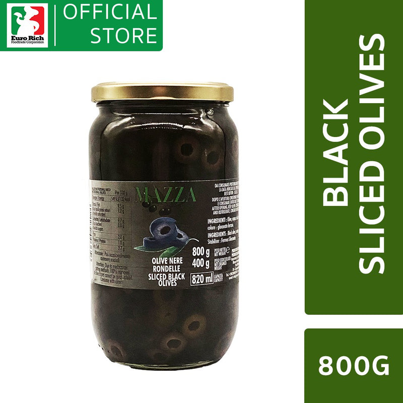 Mazza Black Sliced Olives 800g