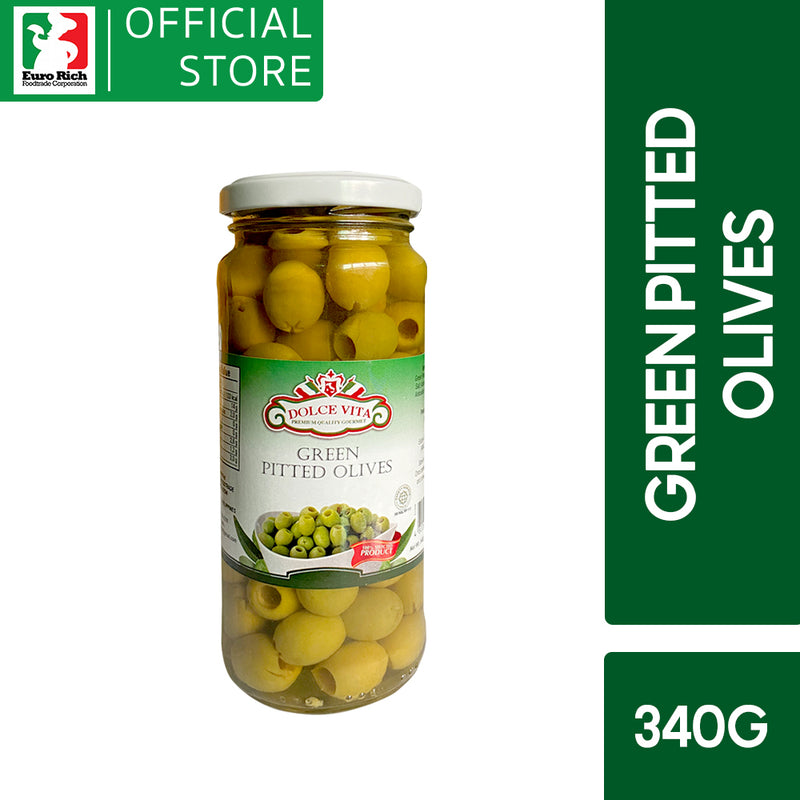 Dolce Vita Green Pitted Olives 340g