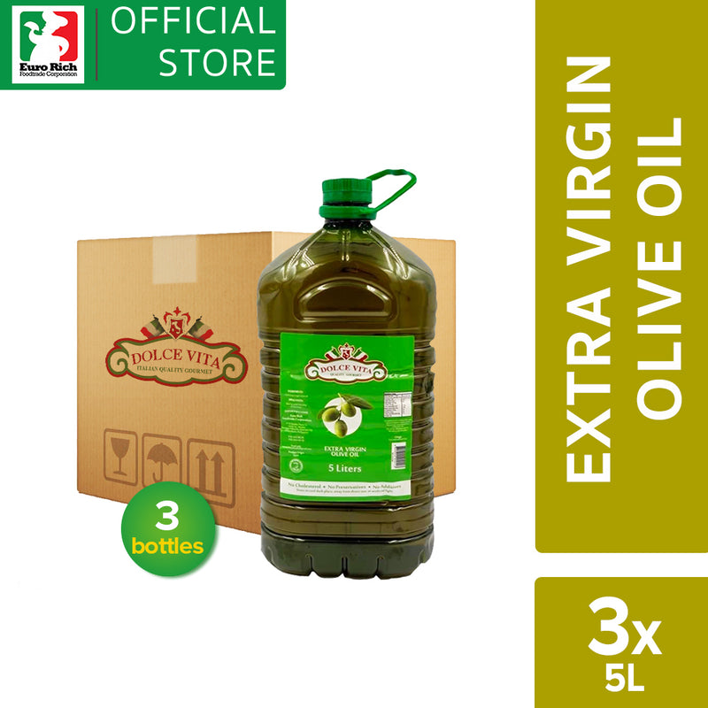 Dolce Vita 100% Extra Virgin Olive Oil 5L (Cold-Pressed) - WHOLESALE (5L x 3)