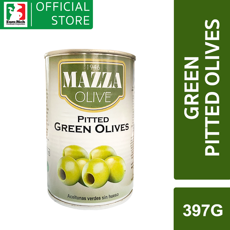 Mazza Green Pitted Olives 397g