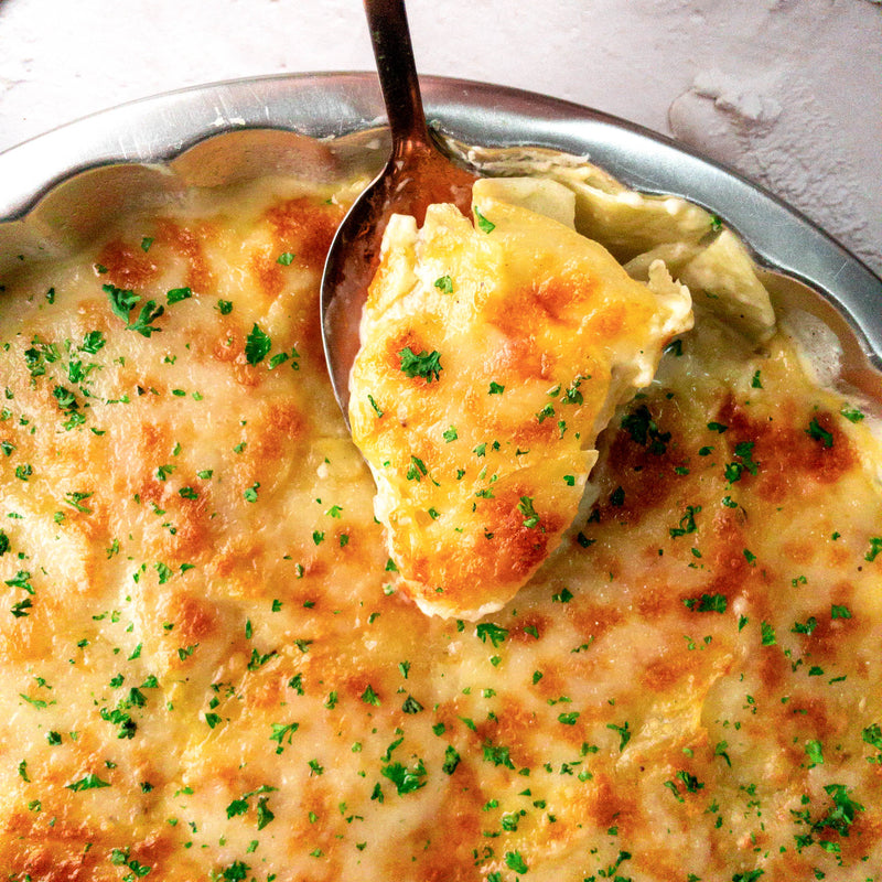 Three Cheese Potatoes au Gratin