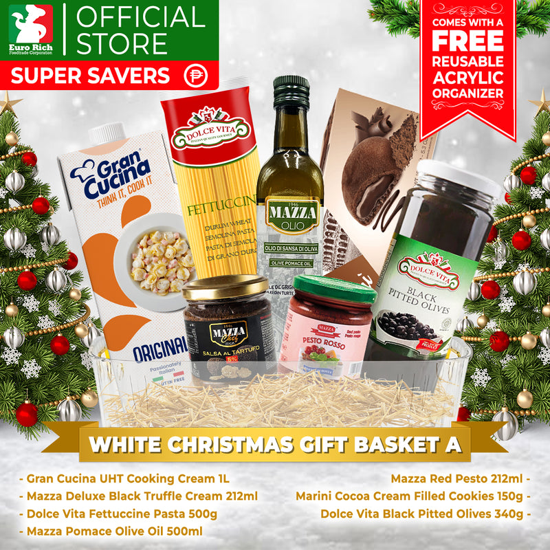 White Christmas Gift Basket A (with FREE Acrylic Organizer)