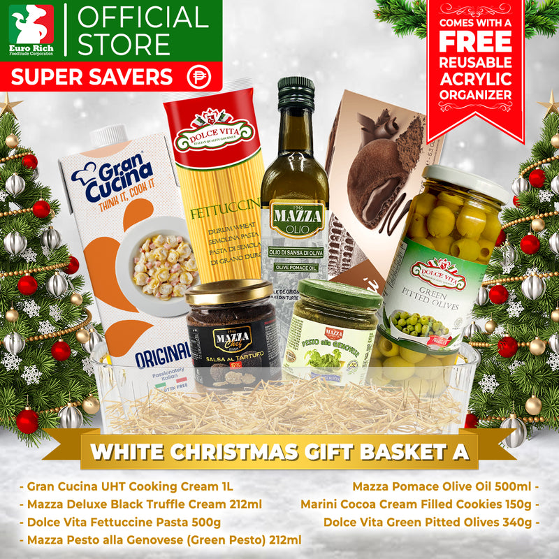 White Christmas Gift Basket A (with FREE Acrylic Organizer)