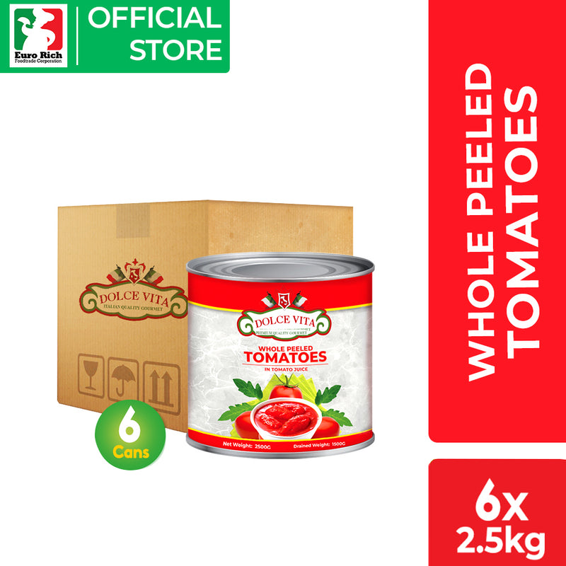Dolce Vita Whole Peeled Tomatoes 2.5kg - WHOLESALE (6 X 2.5KG)