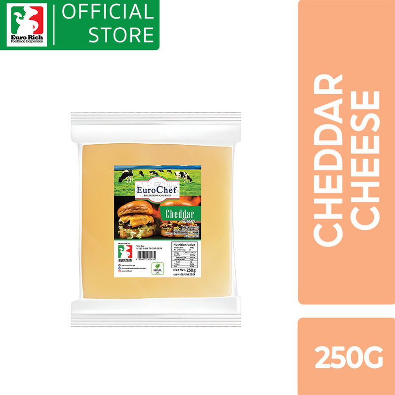 Euro Chef Cheddar Cheese Block 250g (EXPIRY DATE: D/M/Y)