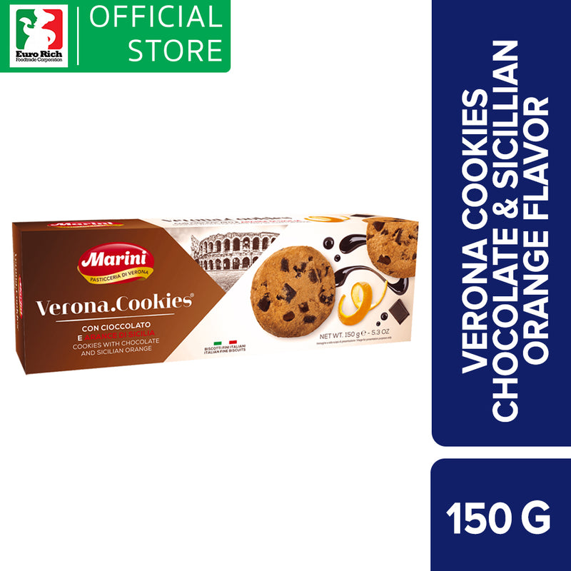 Marini Verona Cookies Chocolate and Sicillian Orange Flavor 150g