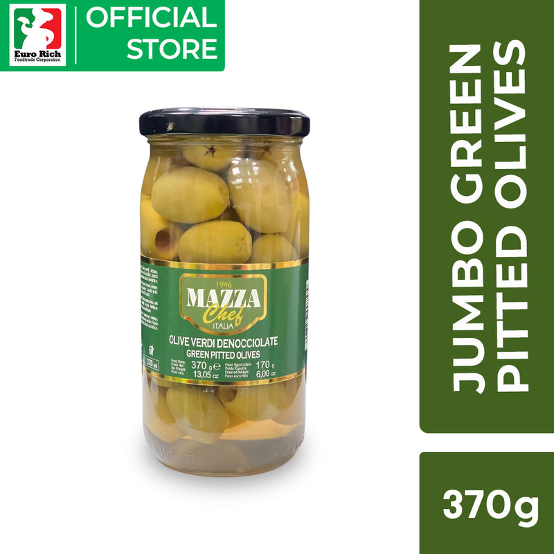 Mazza Jumbo Green Pitted Olives 370g