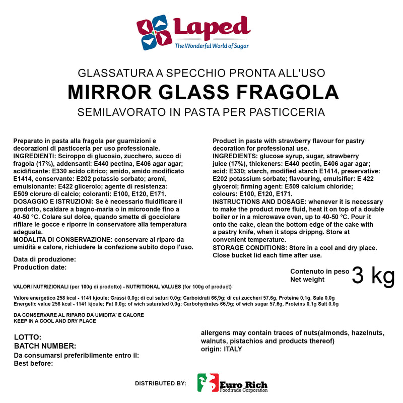 Laped Mirror Glass Strawberry Glaze 3kg