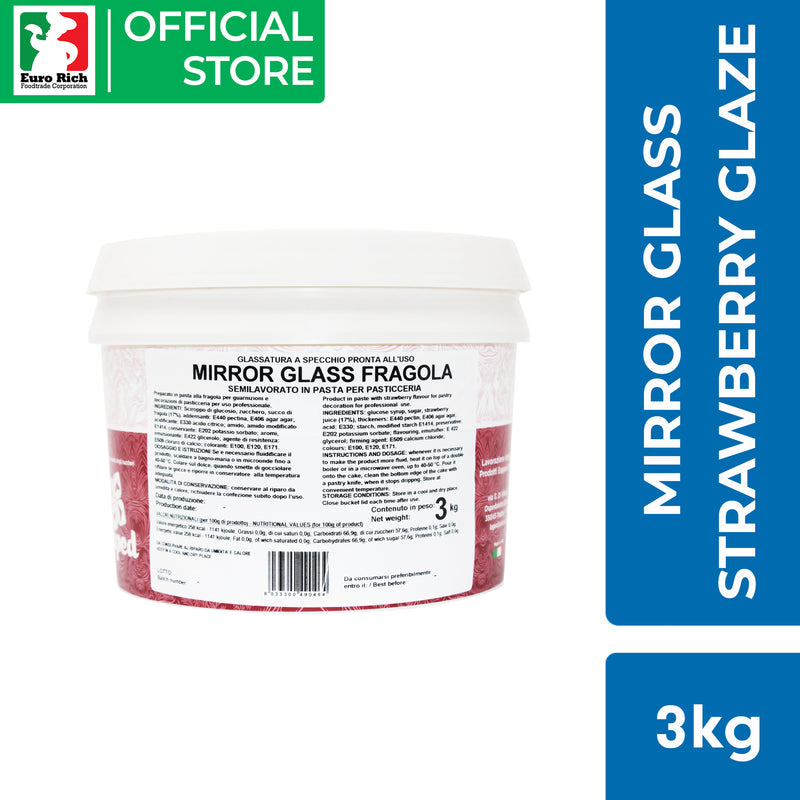 Laped Mirror Glass Strawberry Glaze 3kg