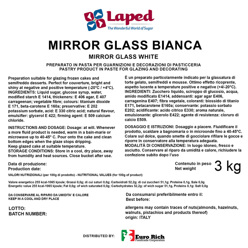 Laped Mirror Glass White Glaze 3kg