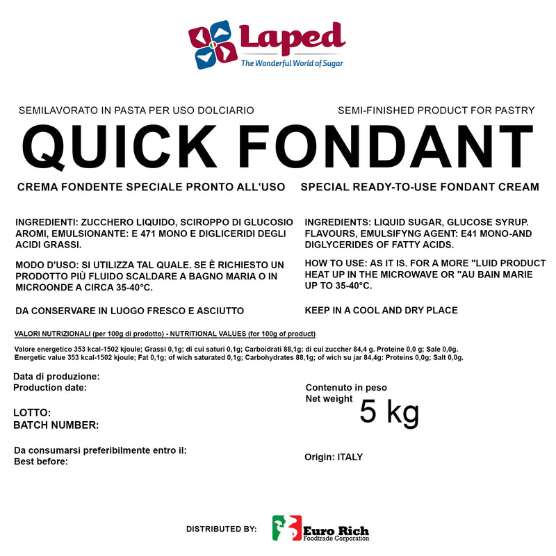 Laped Ready To Use Quick Cream Fondant 5kg