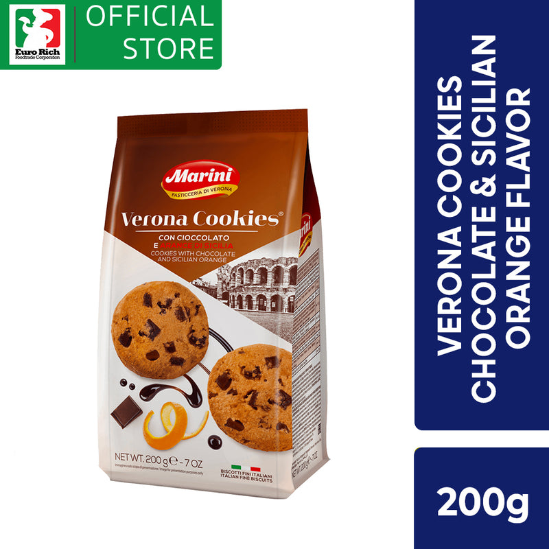 Marini Verona Cookies Chocolate and Sicillian Orange Flavor 200g