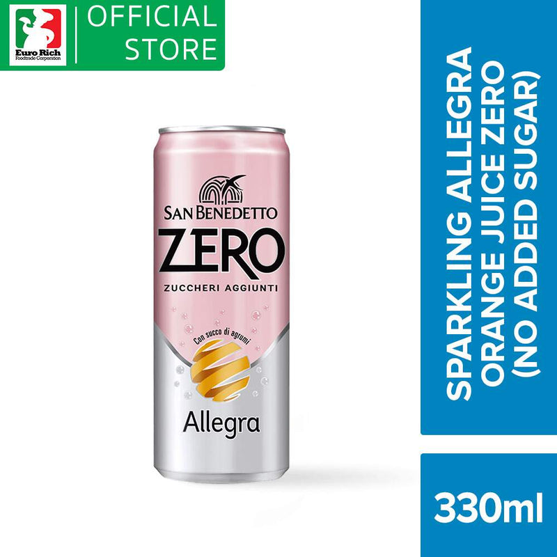 San Benedetto Sparkling Allegra Orange Juice Zero (No Added Sugar) 330ml