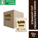 Patata Straight Cut French Fries 9x9mm - WHOLESALE (1kg x 12)
