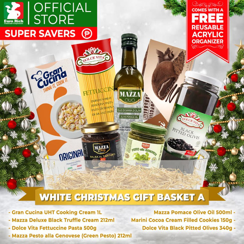 White Christmas Gift Basket A (with FREE Acrylic Organizer)