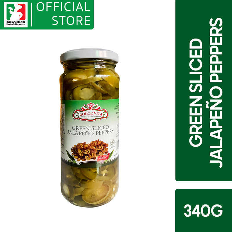 Dolce Vita Green Sliced Jalapeno Peppers 340g