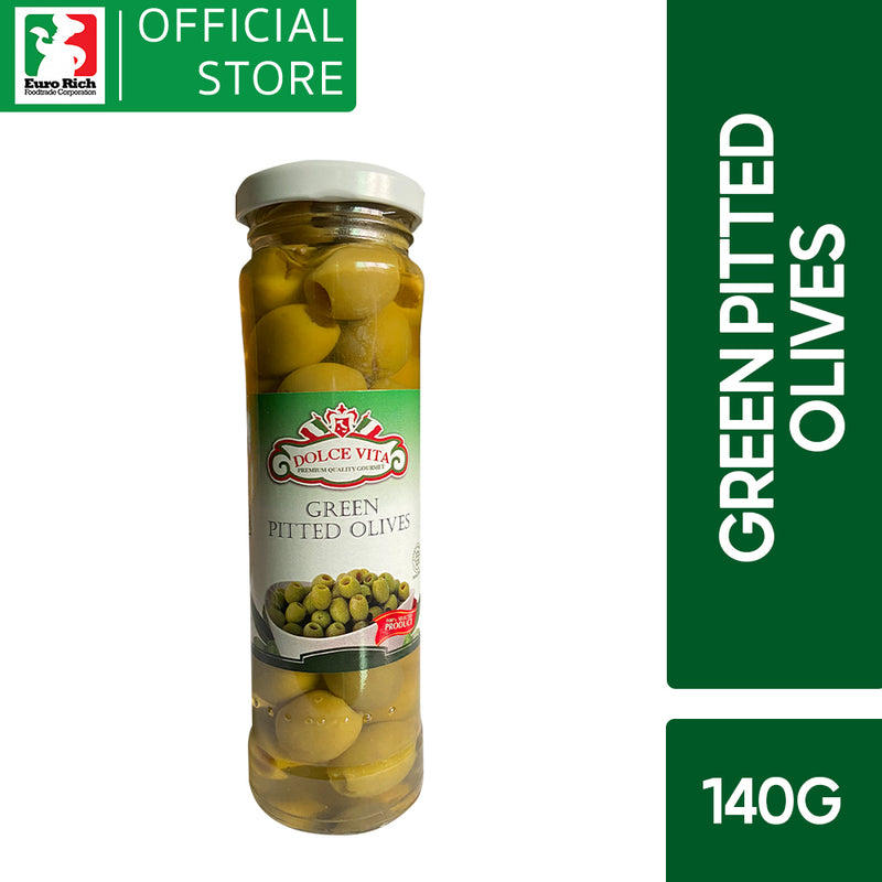 Dolce Vita Green Pitted Olives 140g