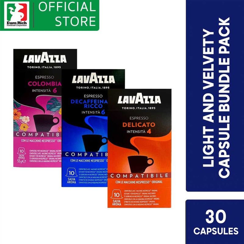 Lavazza Light and Velvety Capsule Pack - 3x10 Nespresso Compatible Capsules