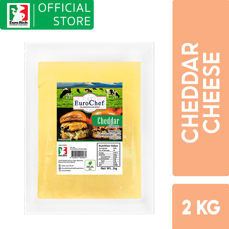 Euro Chef Cheddar Cheese Block 2kg