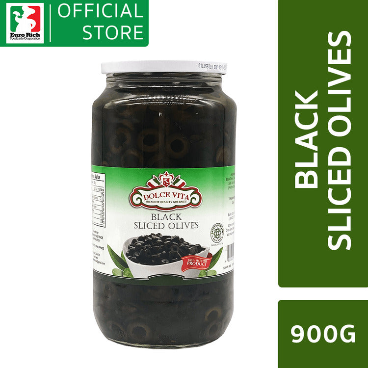 Dolce Vita Black Sliced Olives 900g