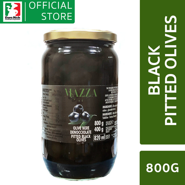 Mazza Black Pitted Olives 800g