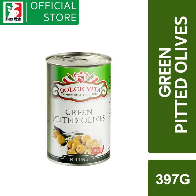 Dolce Vita Green Pitted Olives 397g