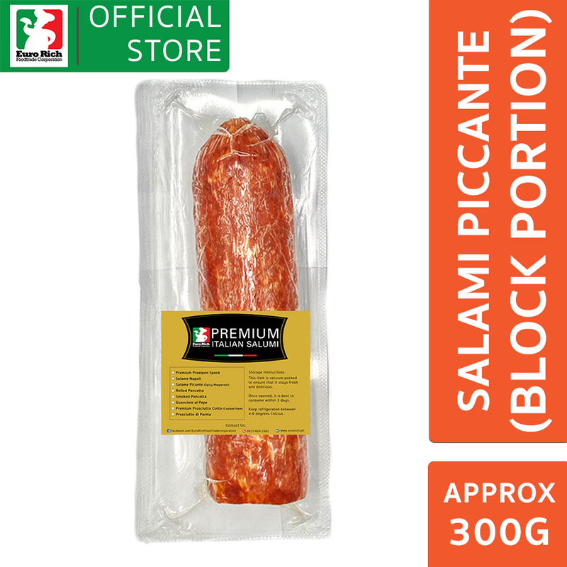 Euro Rich Portion Block Salami Piccante (Approx. 300g)