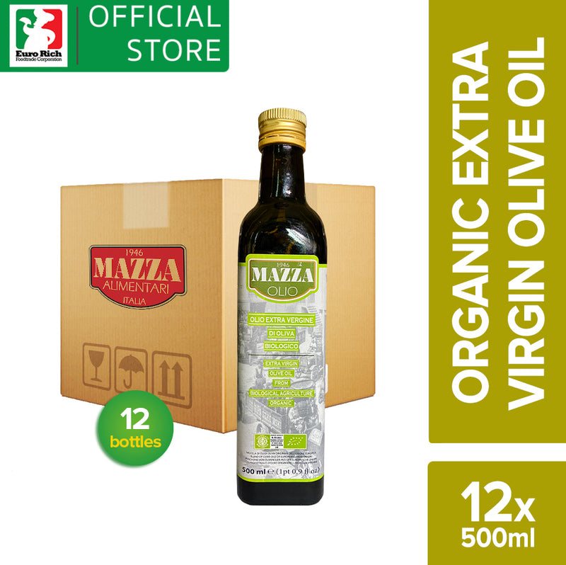 Mazza Organic Extra Virgin Olive Oil 500ml (Cold Pressed) - WHOLESALE (500ml x 12)